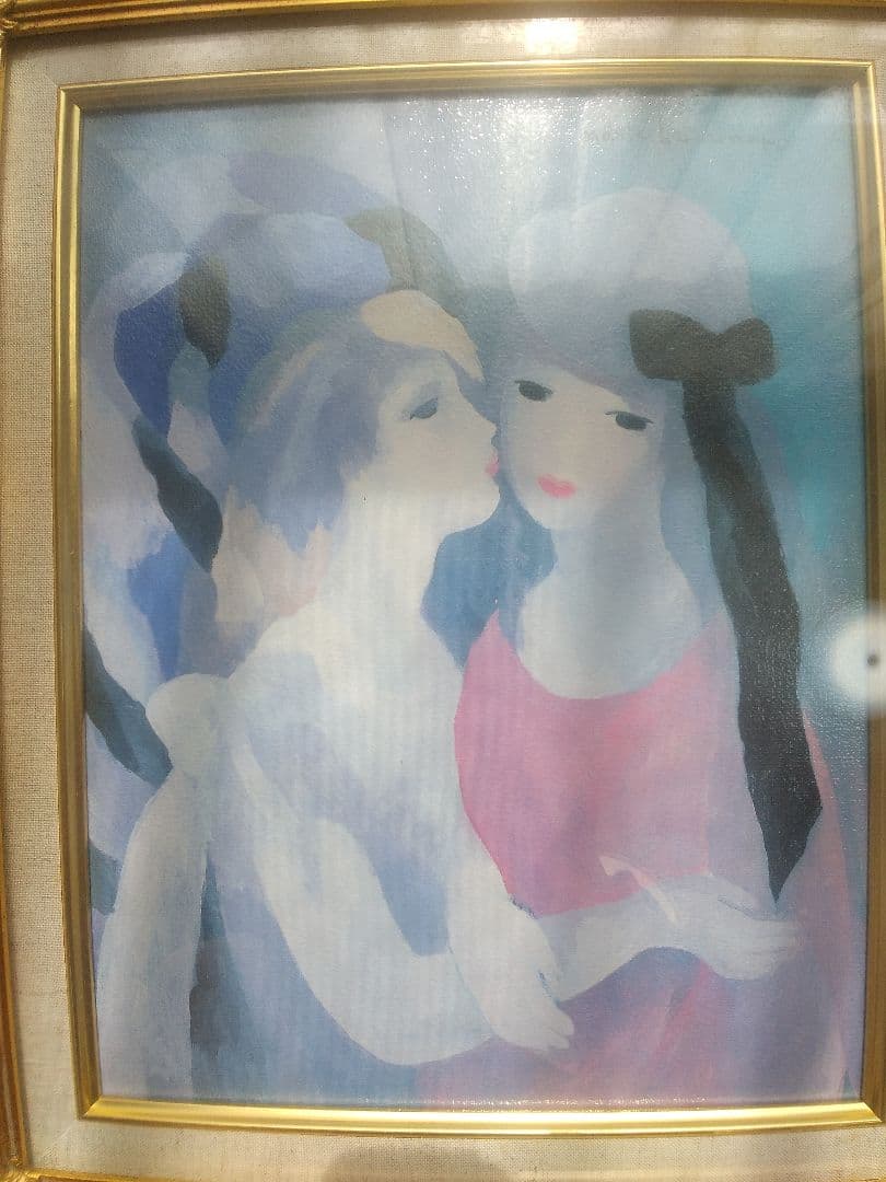 額縁シリーズ NO13 洋画 総金箔 模様入り ローランサン複製画入り F6号