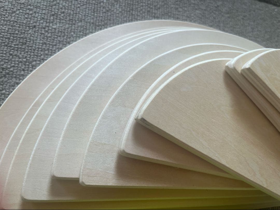 【知育玩具】虹色レインボーアーチ積み木➕白木半円盤セット木製