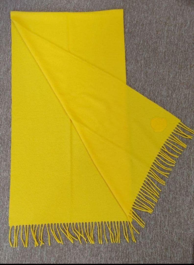 あさこのママ‼️MONCLER モンクレール ビッグロゴ フリンジマフラー