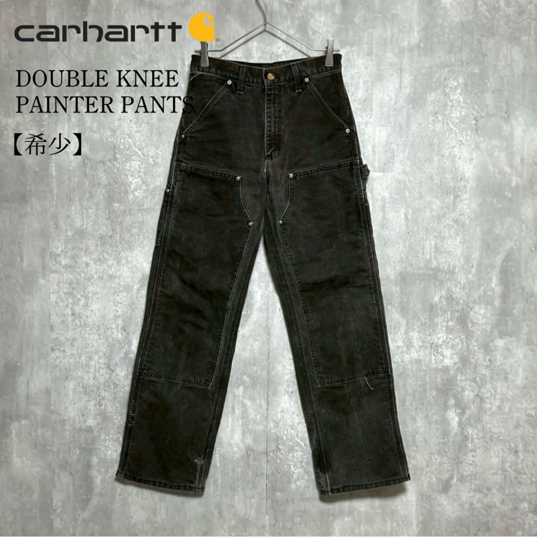 希少 Carhartt カーハート ブラック ダブルニー ペインターパンツ
