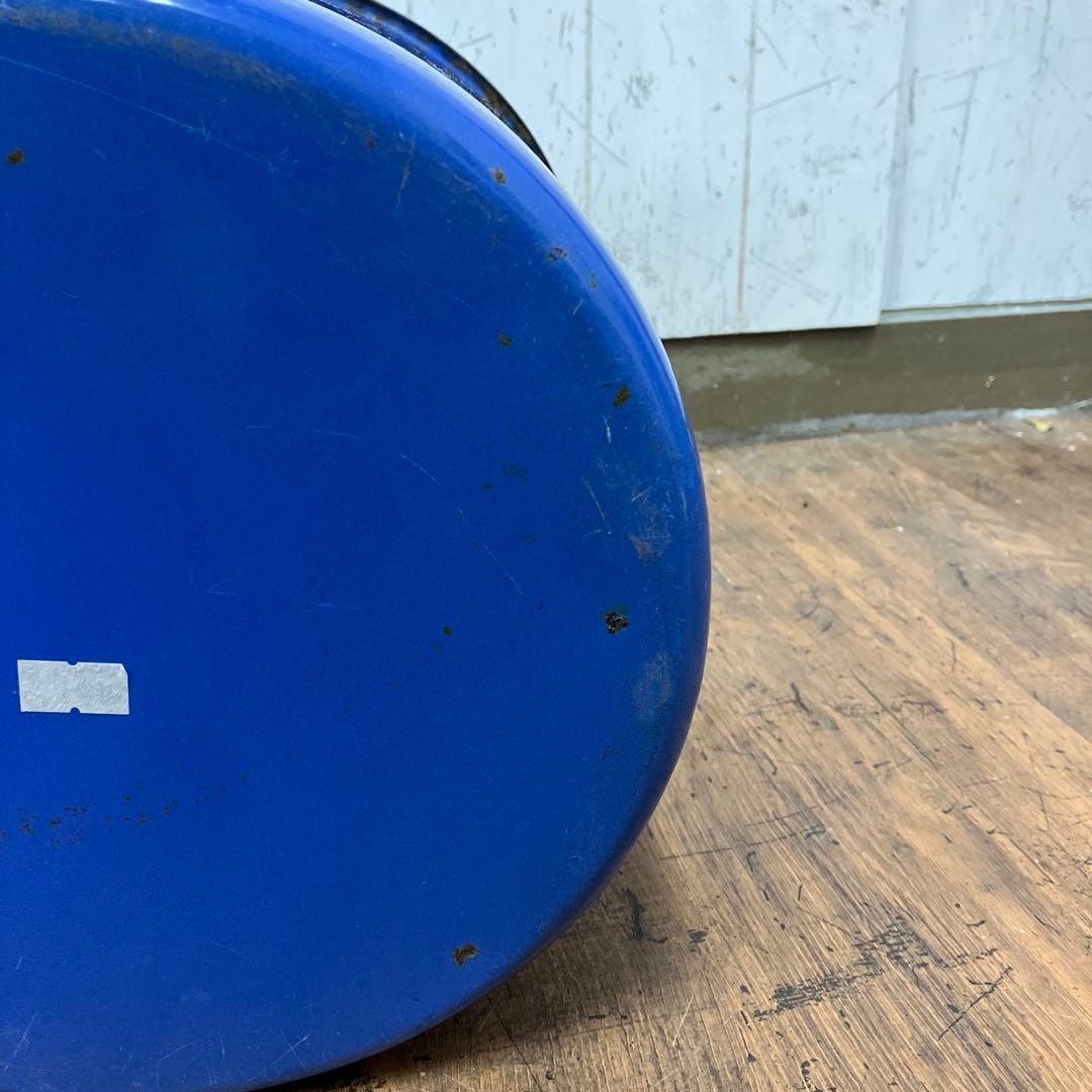 E-2 アンティーク 大型 ホーロー 鍋 バケツ ブルー 昭和レトロ ビンテージ