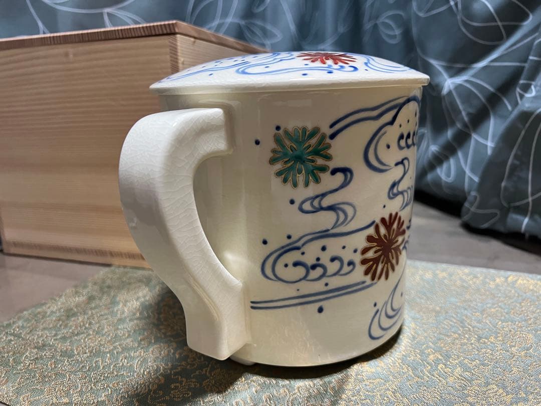 仁清写海松波の絵 水注 橋本紫雲造 水次