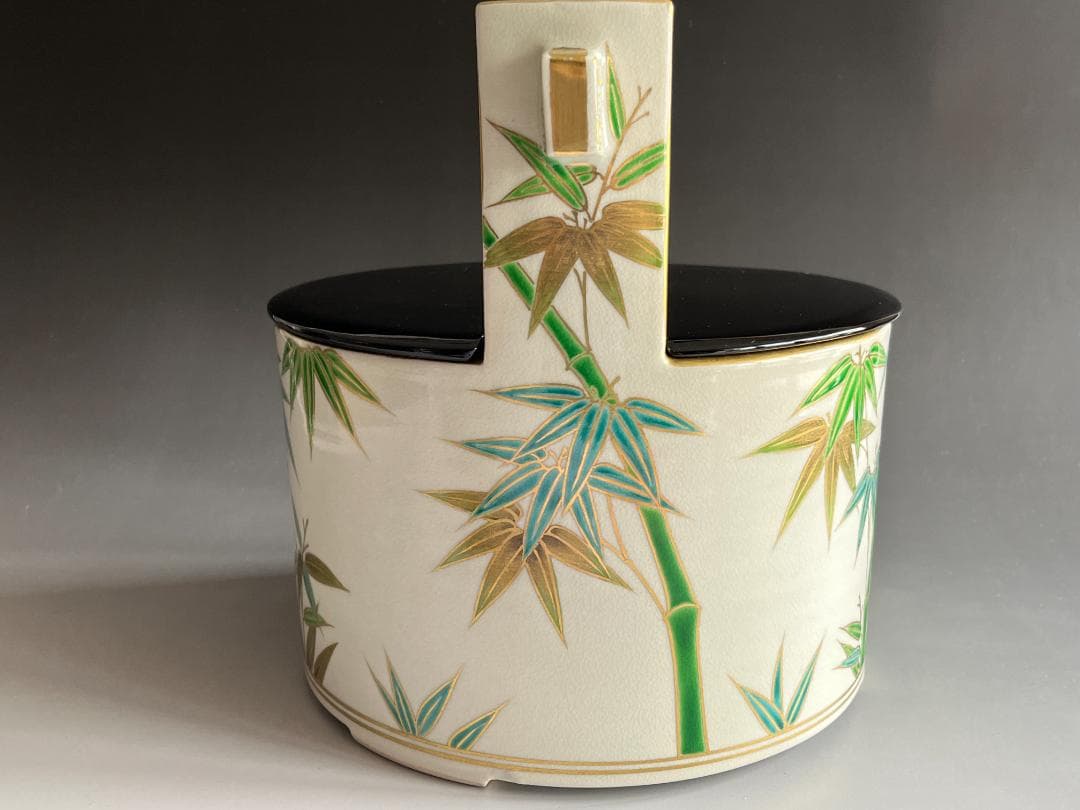 手塚充　竹文手桶　水指　茶道具