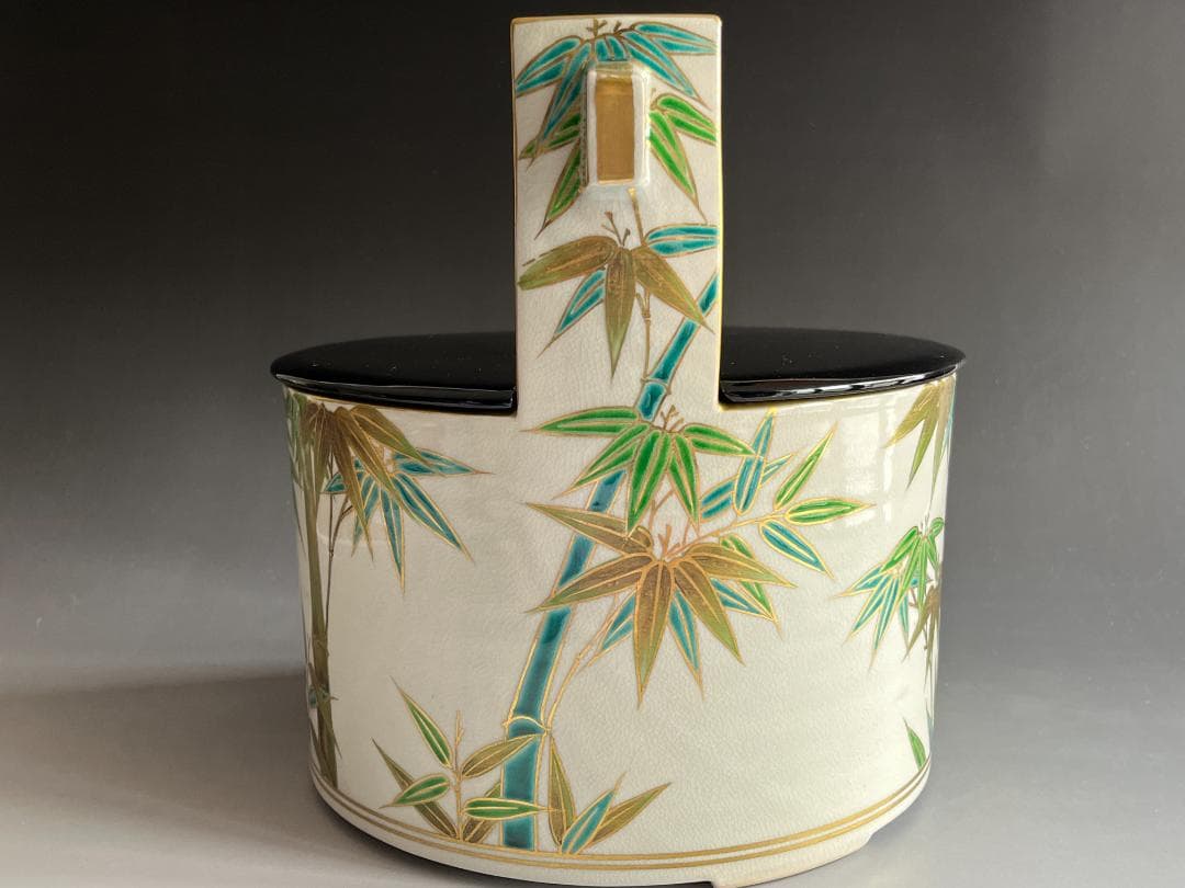 手塚充　竹文手桶　水指　茶道具