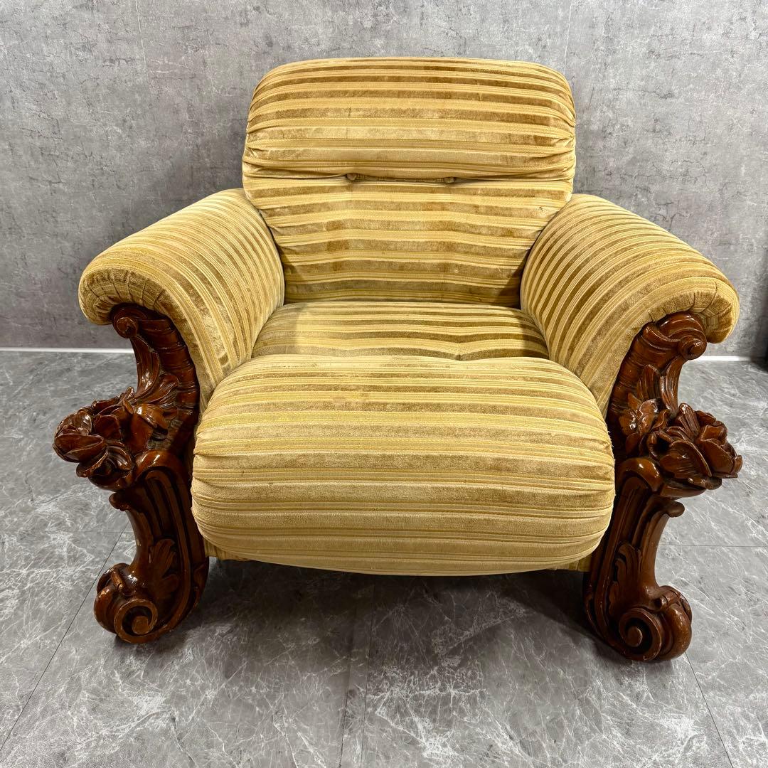 重厚な存在感　中国家具 花梨材 唐木 ソファ チェア 無垢 高級飾り家具　②