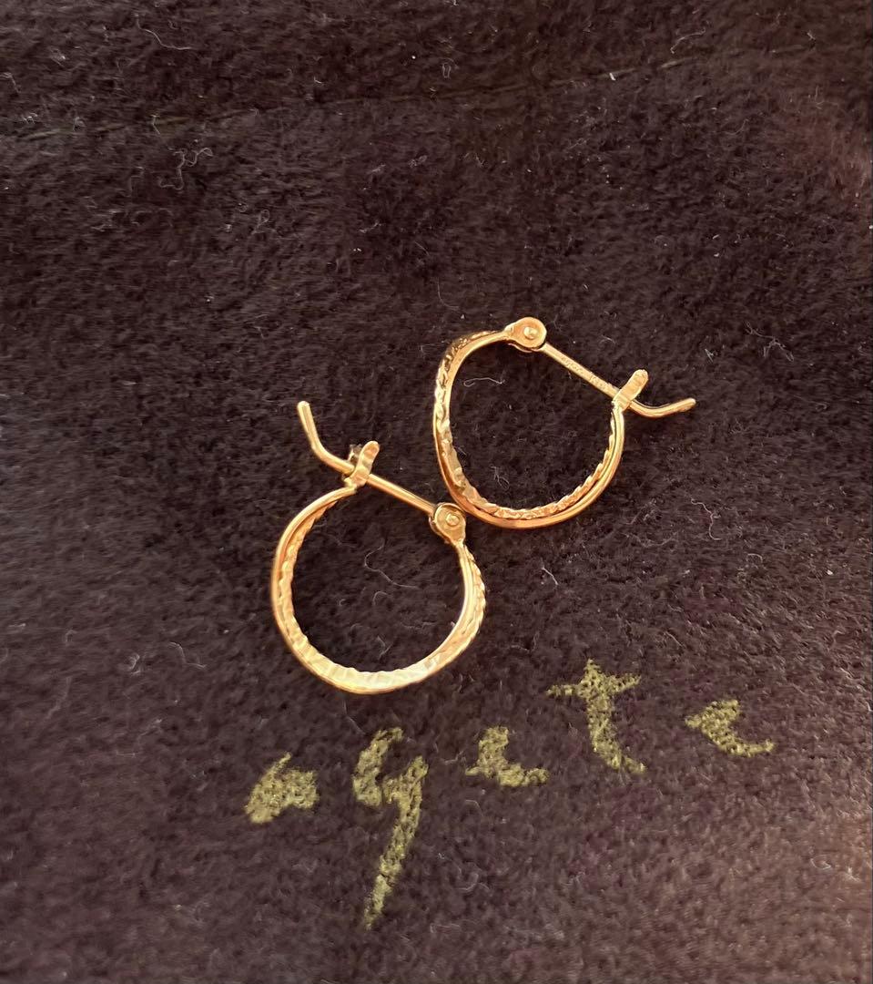 agete アガット 【K18】 フープ ピアス