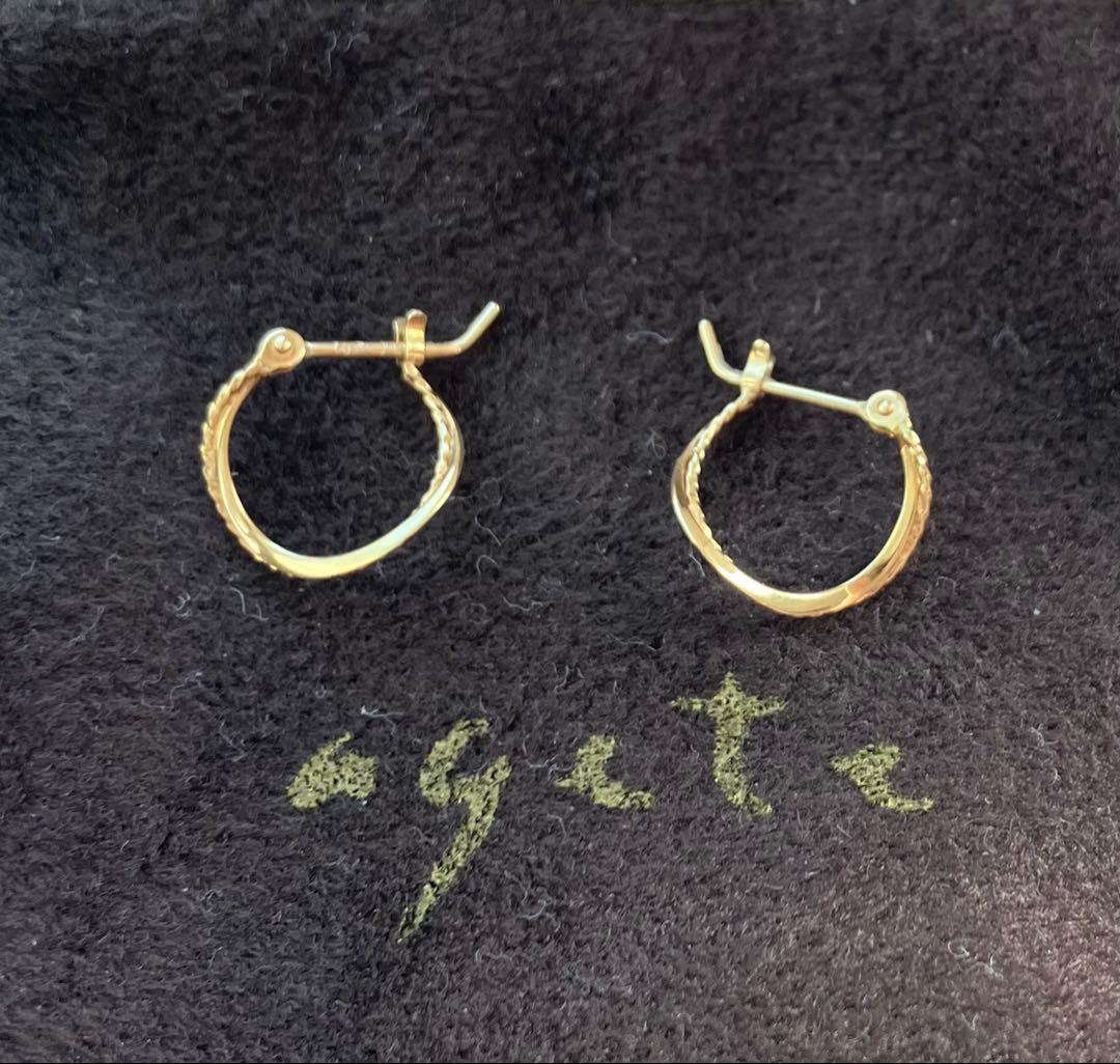 agete アガット 【K18】 フープ ピアス