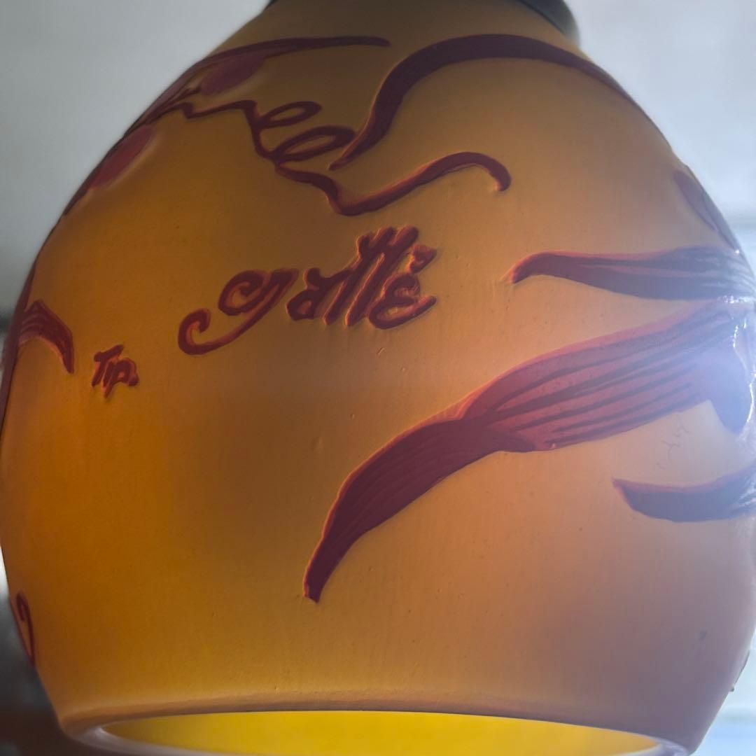 希少！TIP Gallé ガレ ガラスシェード ペンダントライト 1灯