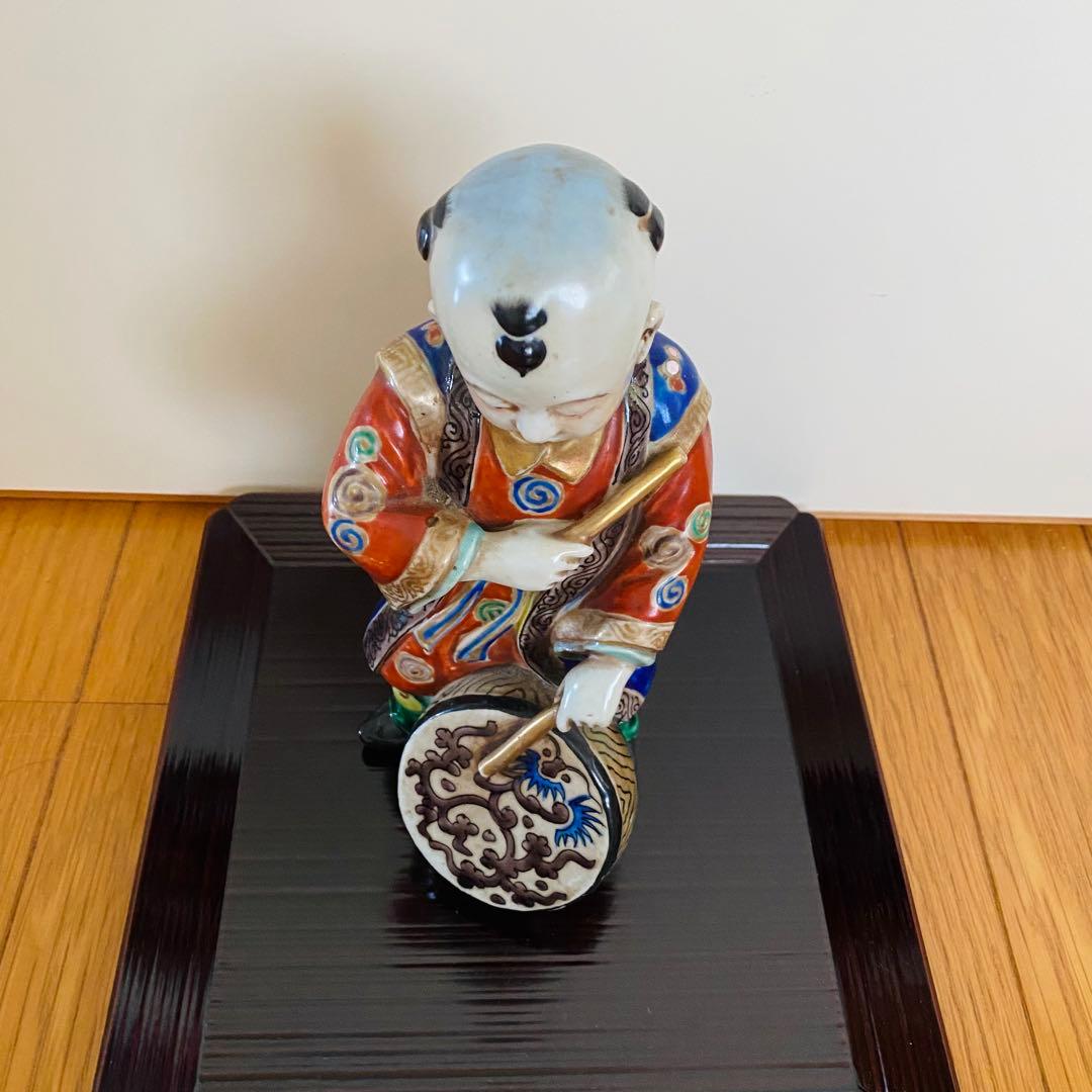置物　唐子人形　伊万里　太鼓