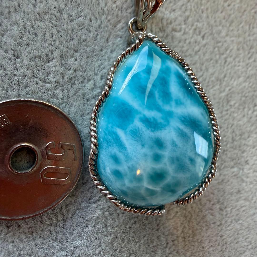 ラリマー滴型ペンダント シルバー925