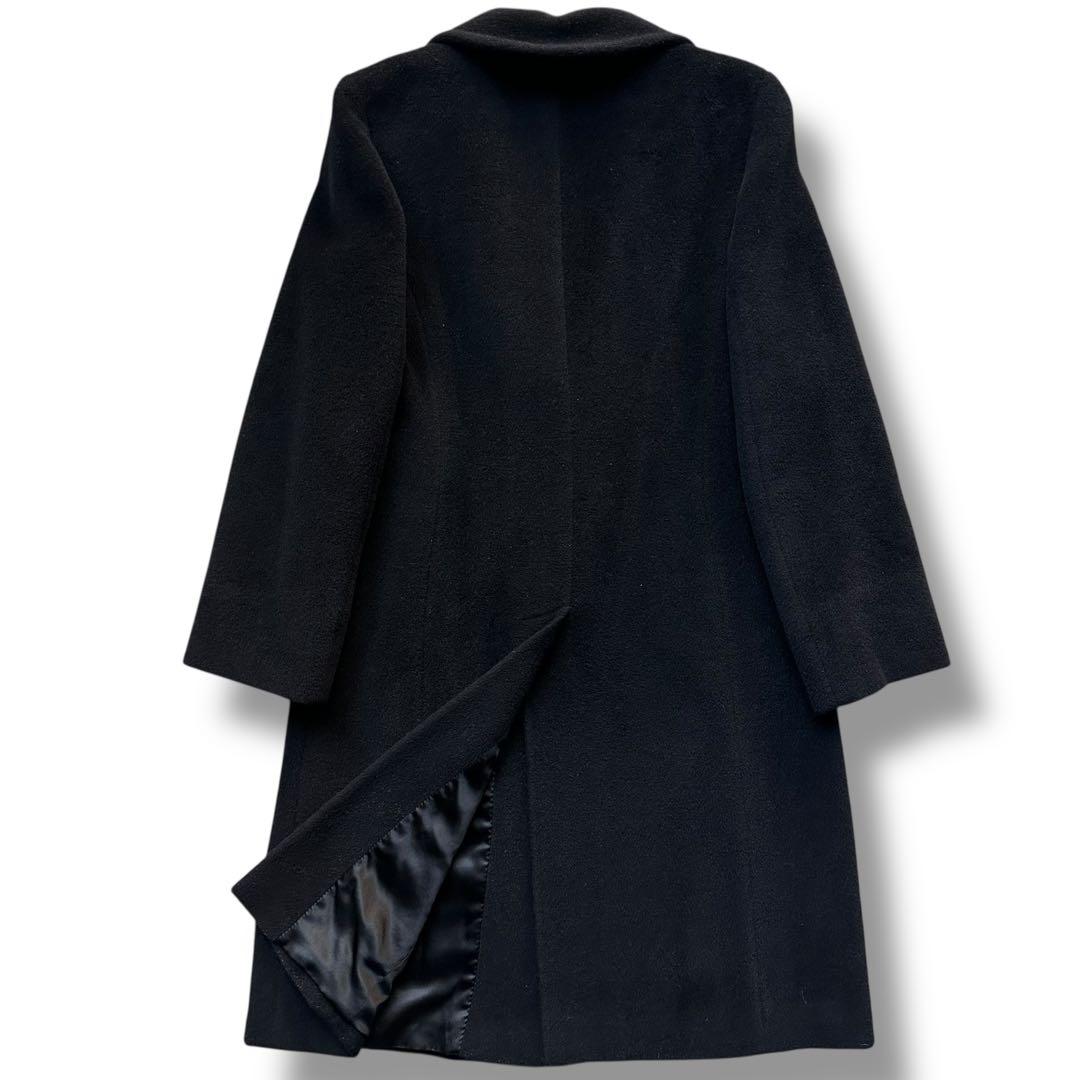 美品 カシミヤ混 マックスマーラ チェスターコート ロング 黒 レディース