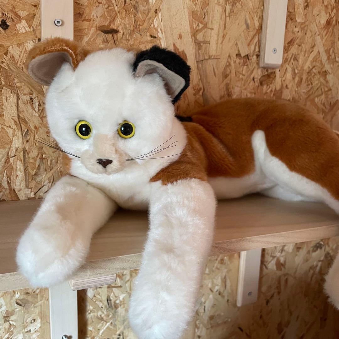 激レア　童心 DOUSIN リアル三毛猫 特大 ぬいぐるみ　レトロ