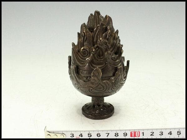 仏教美術 古銅 博山炉 香炉(K-LC973)