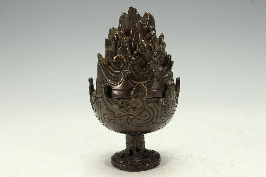 仏教美術 古銅 博山炉 香炉(K-LC973)