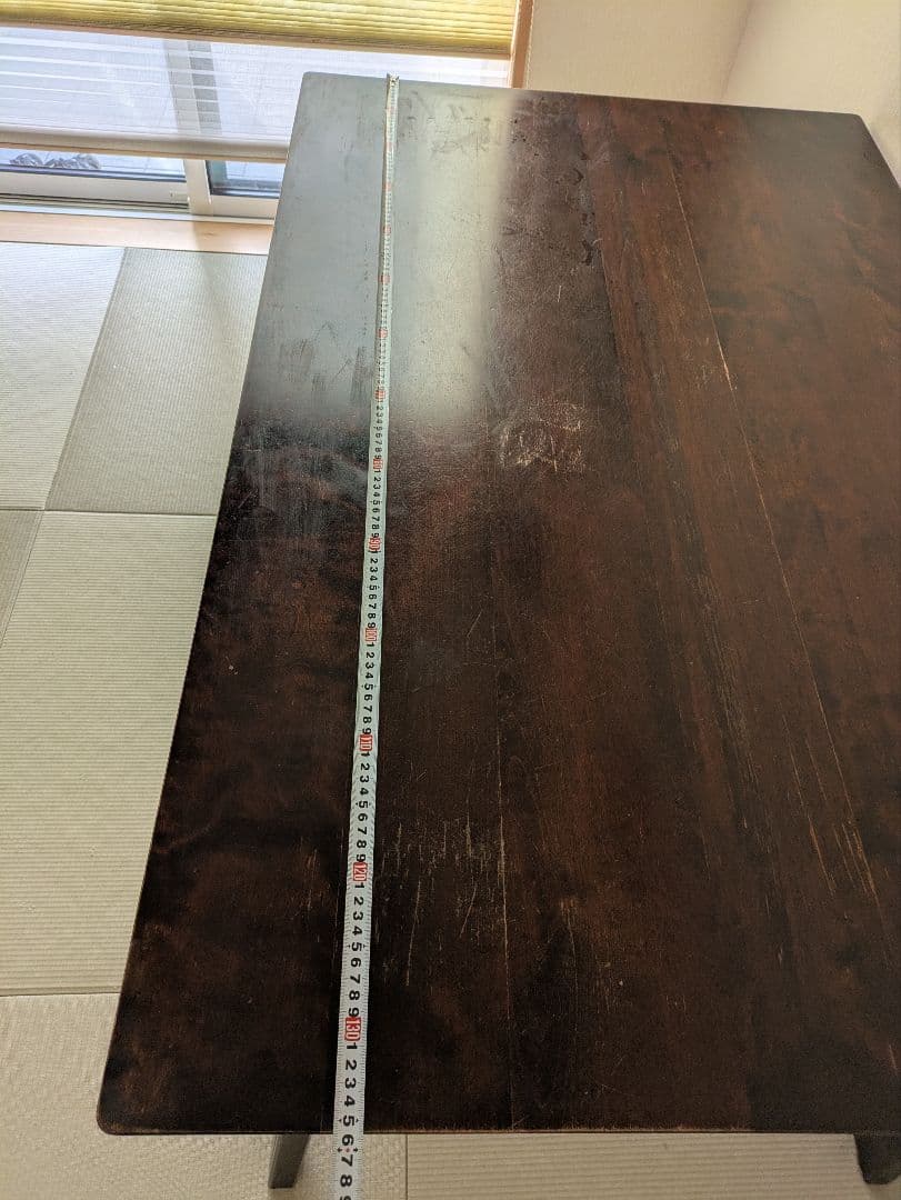 【北海道民芸家具】無垢 ダイニングテーブル 民芸調 アンティーク