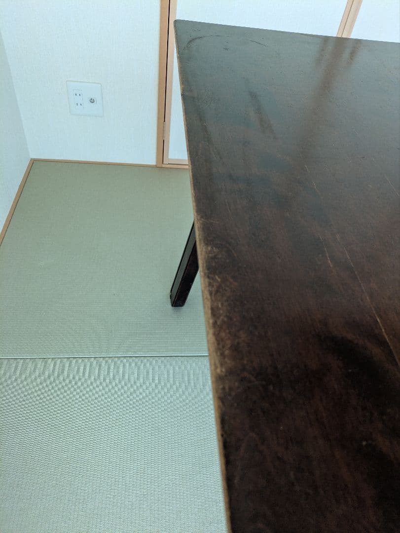 【北海道民芸家具】無垢 ダイニングテーブル 民芸調 アンティーク