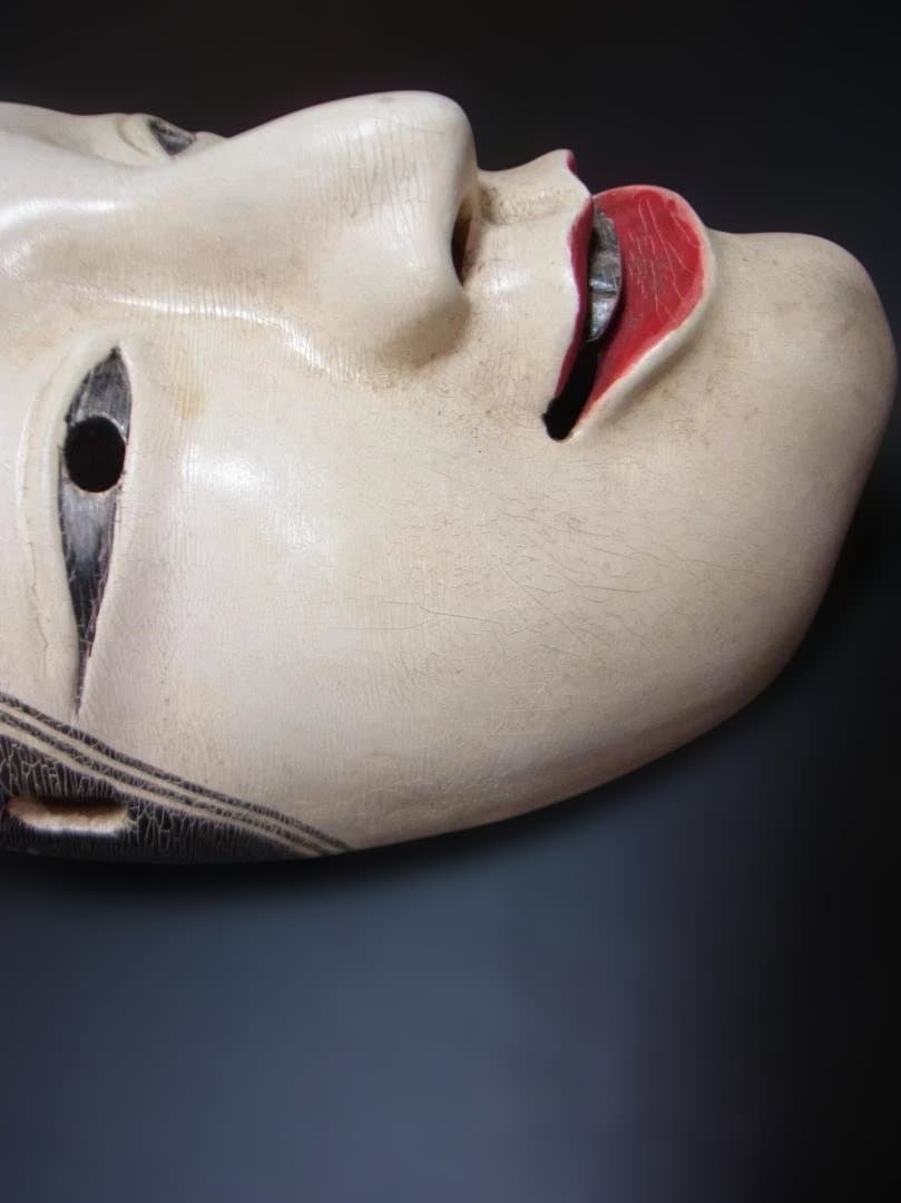 能面小面木製胡粉塗り