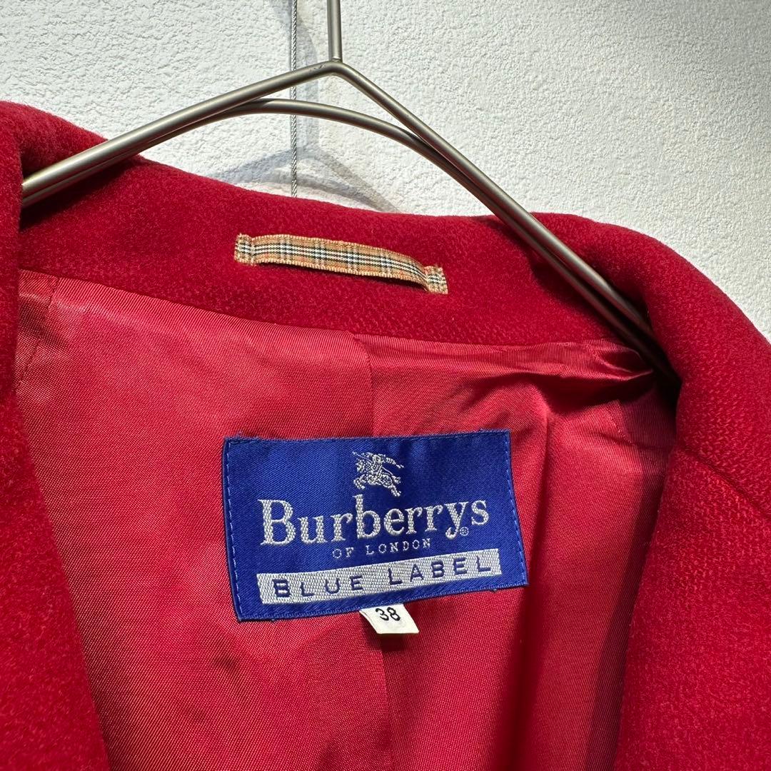 希少 バーバリー ブルーレーベル 上質 ウール デザイン チェスターコート 38