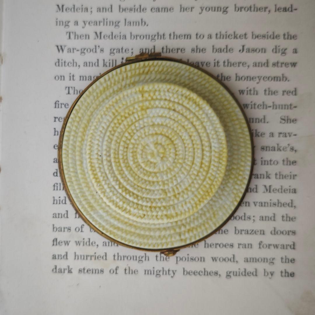 【難あり】リモージュボックス　カンカン帽　麦わら帽子　フランス製　ミニチュア