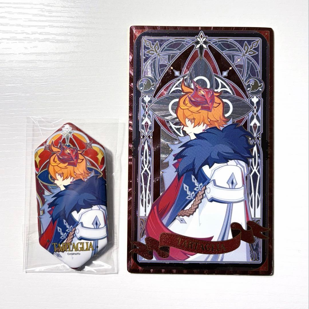 原神 霜痕与権焔シリーズ カード 缶バッジ シークレット タルタリヤ