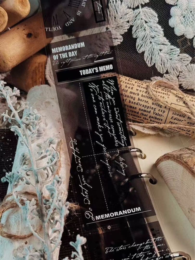 霖蓝汐原创手账《素色半透便签》海外マスキングテープ　マステ 【2649】