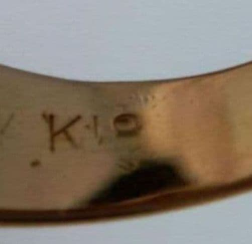 ￥1.000 Off K18ygメレダイヤ付デザインリング 10.5号 4.9g