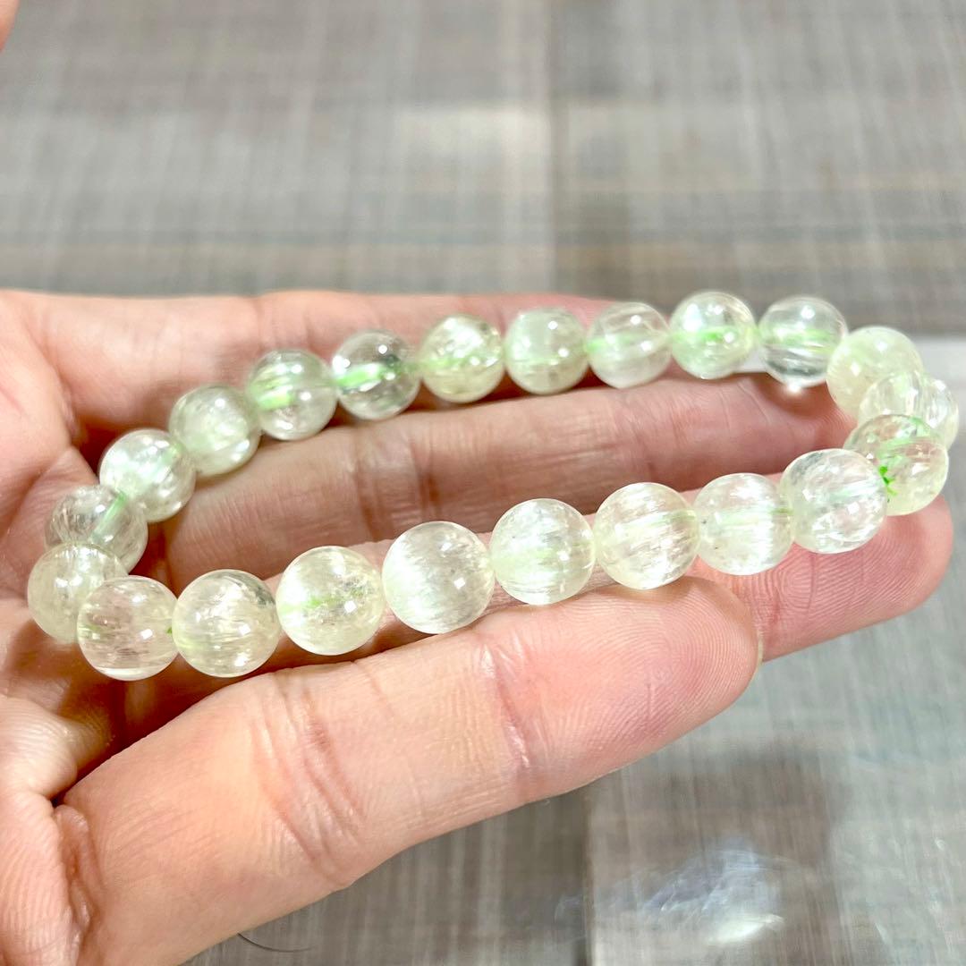 高品質　キャッツアイあり　ヒデナイトブレスレット　クンツァイト　6 スポジュメン