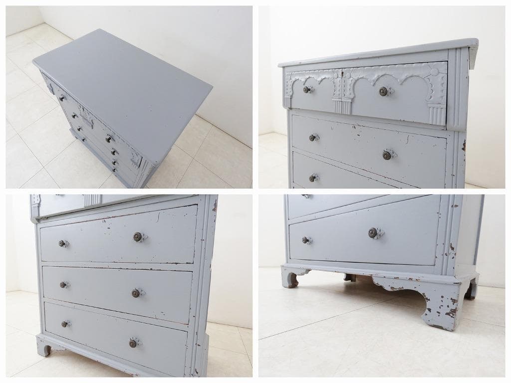 イギリスアンティーク ドレッシング チェスト シャビーシック ペイント ドロワー