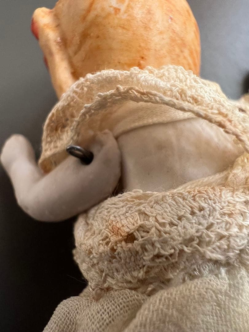 【アンティーク】ドイツ製 描き目 オールビスク 女の子 9cm