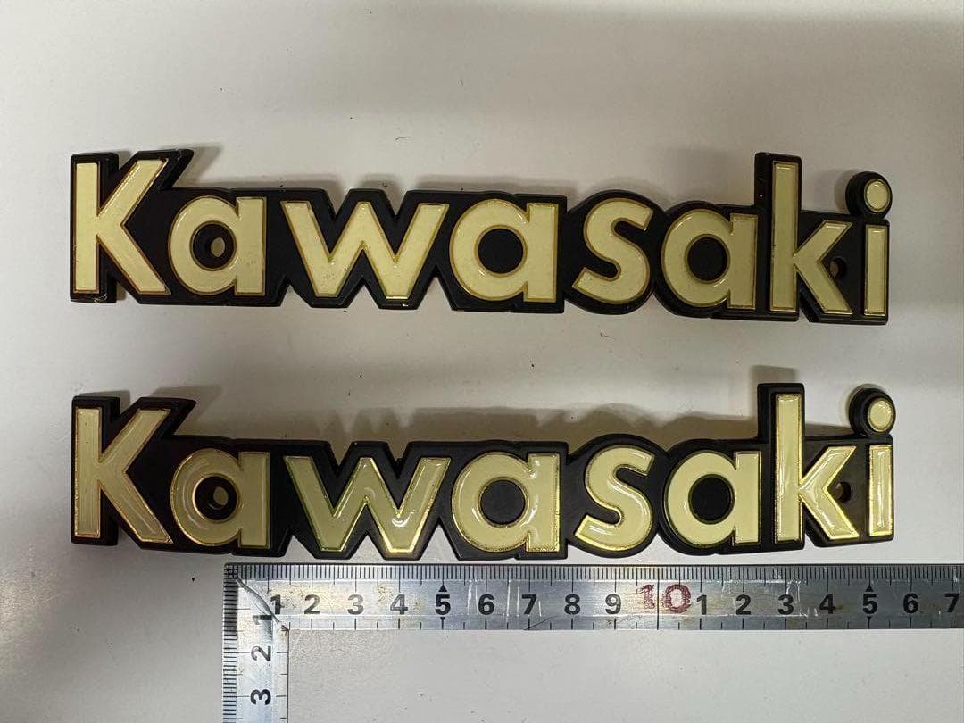 モ*︎様 Kawasaki　真鍮製タンクエンブレム140mm　曲げ加工済み　左右
