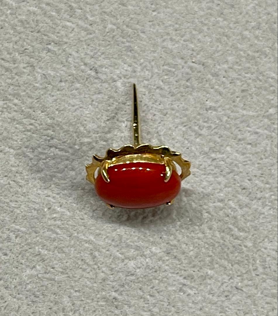 K14 ゴールド 地中海珊瑚 コーラル 14金 ピンブローチ CORAL