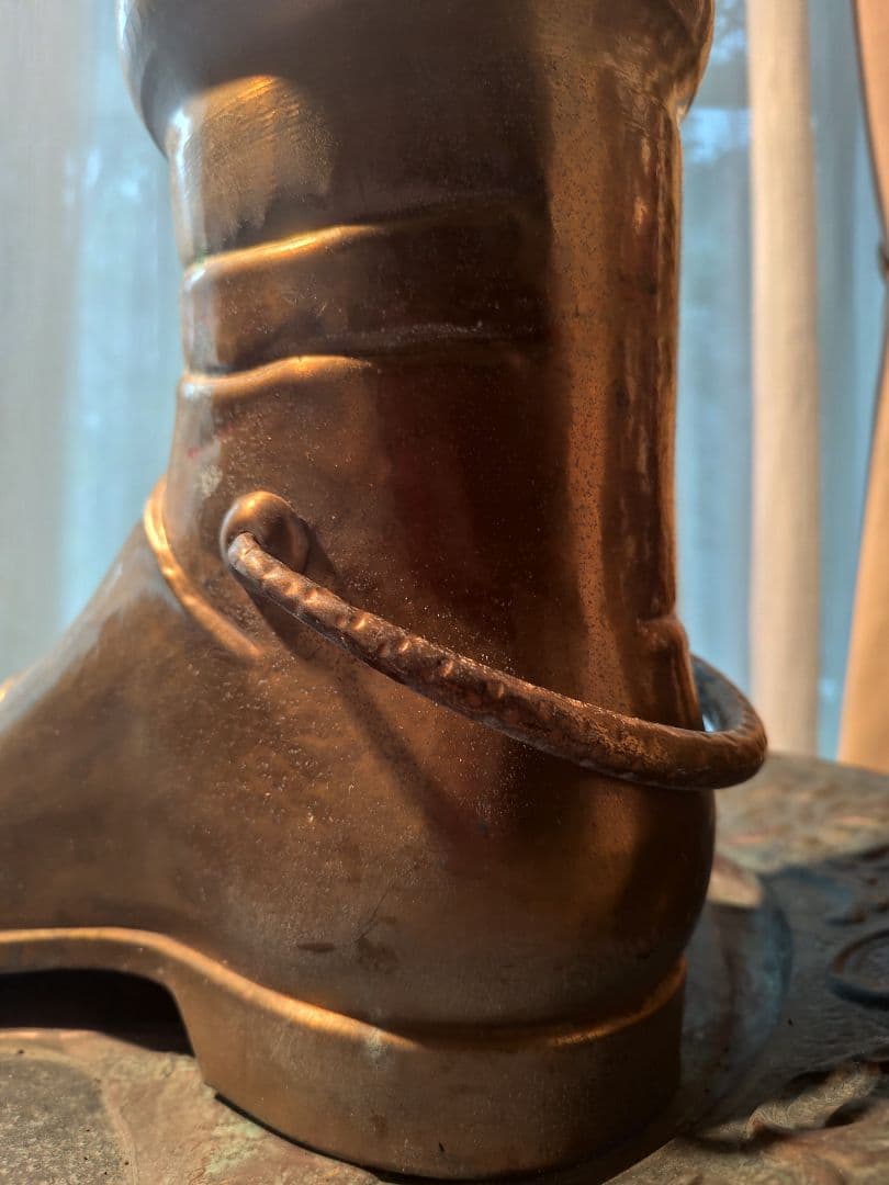 傘立て　銅　真鍮　ブロカント　　ウエスタンブーツ　アンティーク　ヴィンテージ