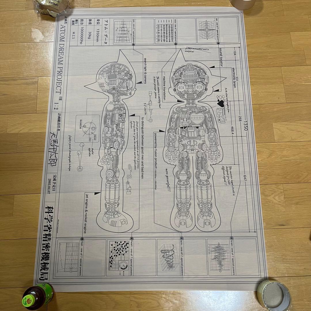未使用　鉄腕アトム ATOM DREAM PROJECT天馬午太郎 設計図2枚組
