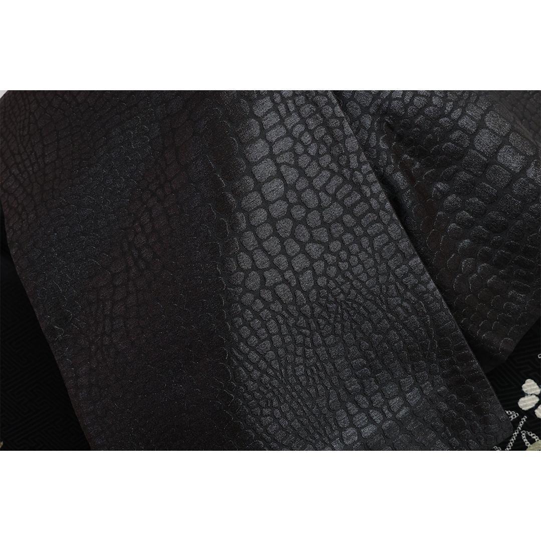 新古品◆ 人気絞り◆黒 丈159cm振袖6点セット ◆正絹フルセット07NJ