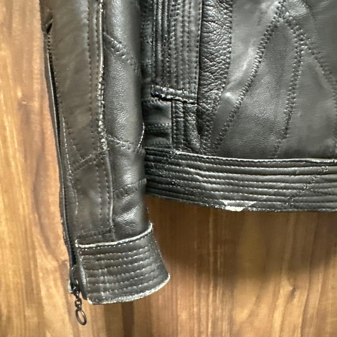 HIDEAWAYS NICOLE ラムレザー パッチワークジャケット