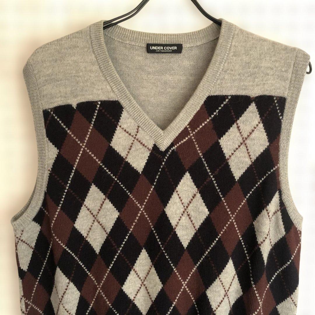 95' 初期　アンダーカバー　スカル期　アーガイル　ニットベスト　ジョニオ着