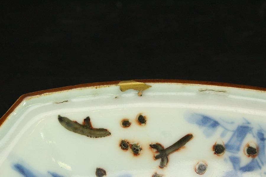 古九谷 四方 皿 うぶ出し 小皿 参考品(ZE576)