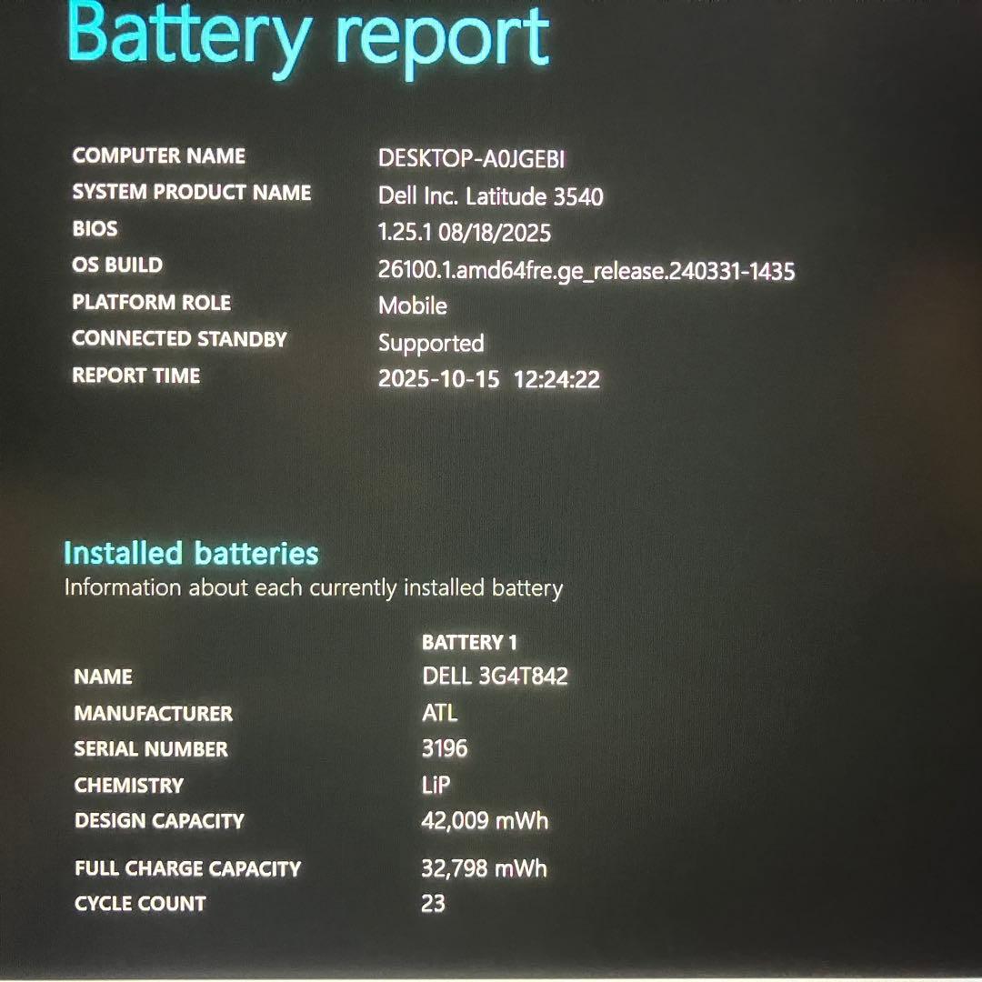 美品 LATITUDE 3540 13世代 i5 16GB 15.6型 フルHD