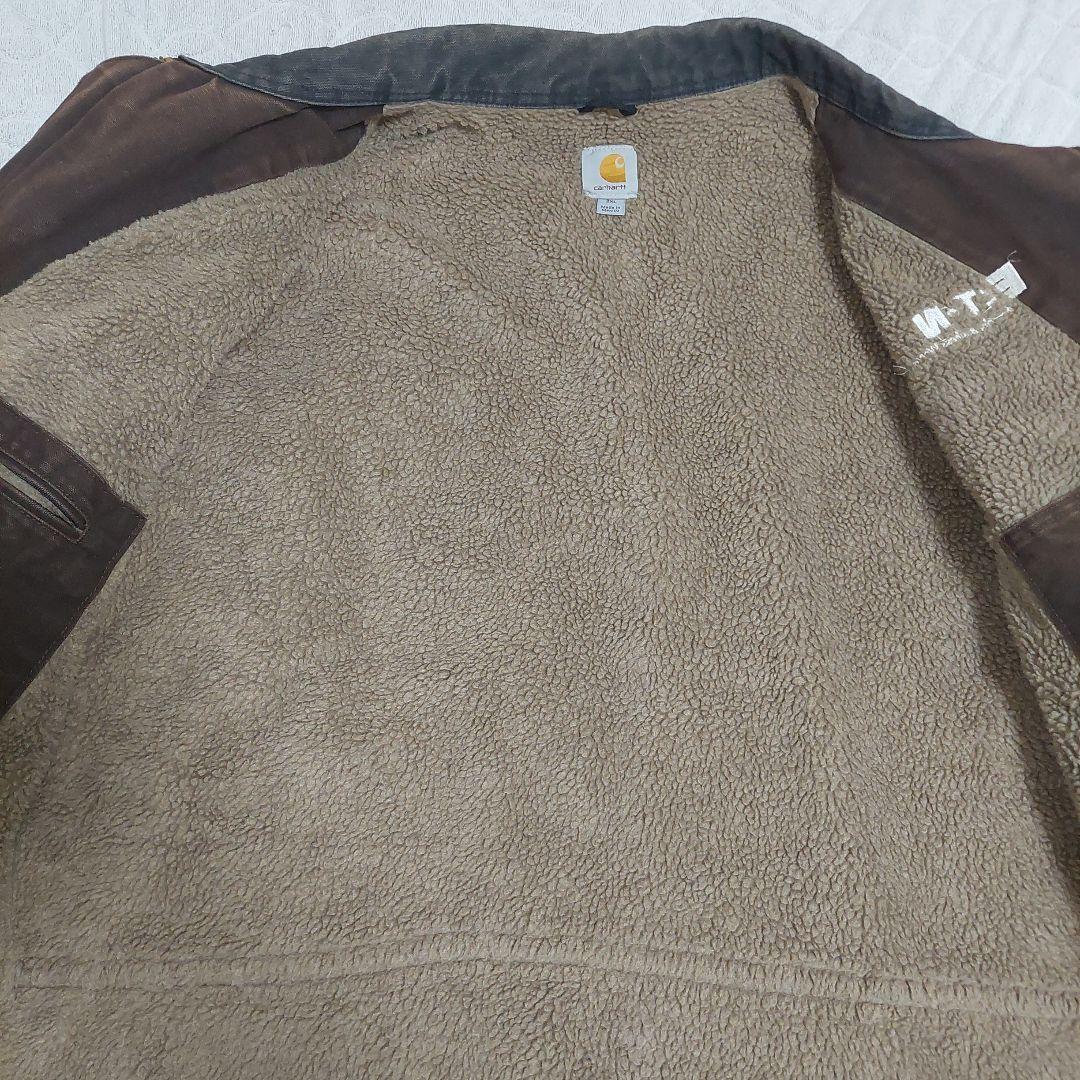 モ*ー様 Carhartt デトロイトジャケット ブラウン メキシコ製 企業ロゴ