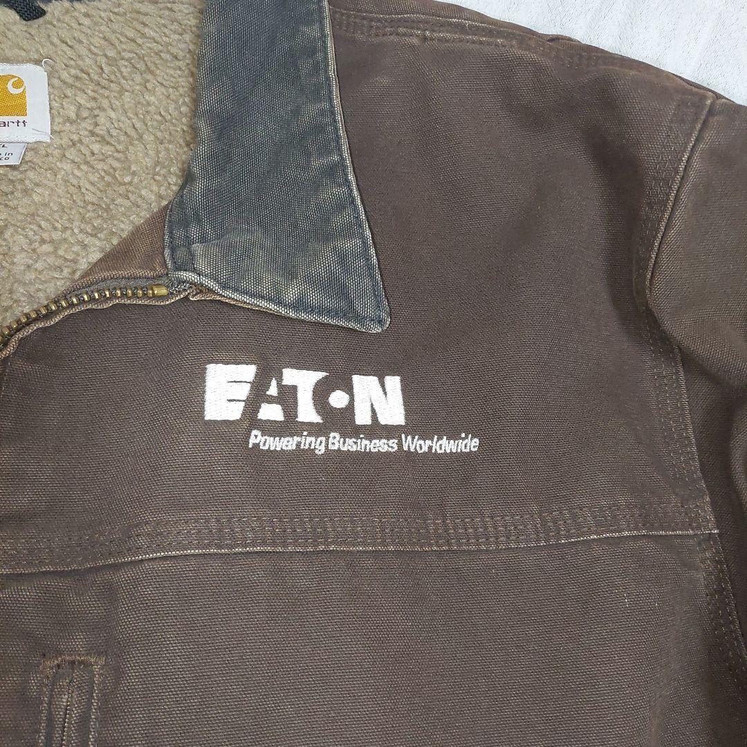 モ*ー様 Carhartt デトロイトジャケット ブラウン メキシコ製 企業ロゴ