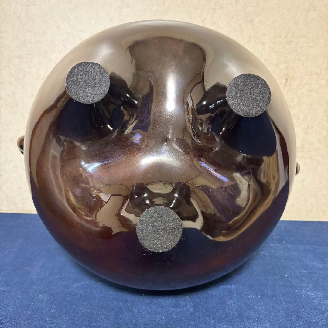 人間国宝敬典/風炉/茶釜/電熱器/唐銅鬼面風炉釜/野々田電熱器/敷板