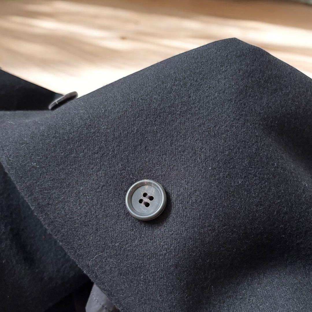 日本製 ヴィンテージ インバネスコート トンビコート ウール L 黒