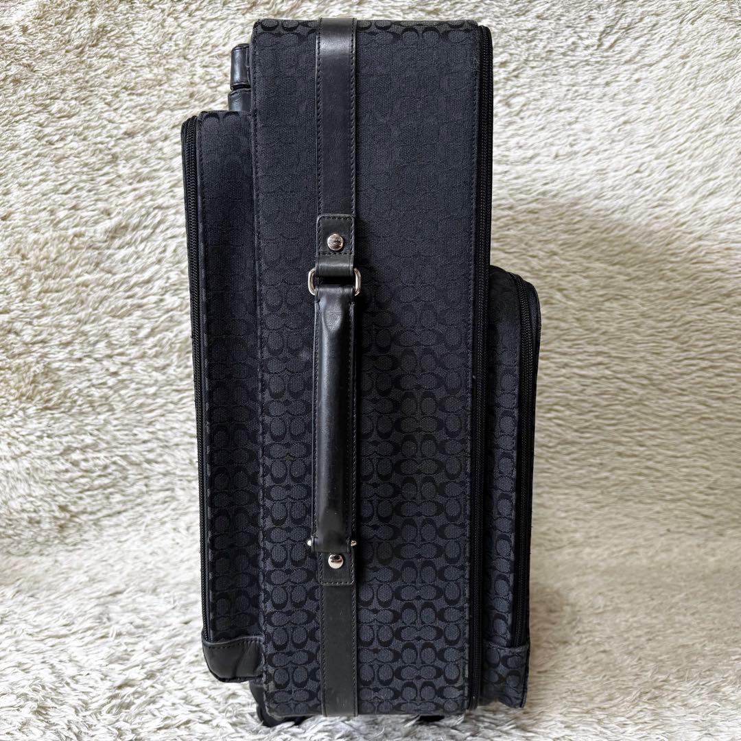 コーチ　キャリーケース　シグネチャー　ストライプ　ビジネス　トラベル　ブラック
