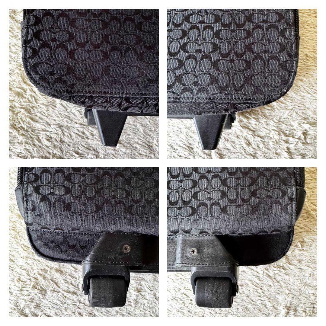 コーチ　キャリーケース　シグネチャー　ストライプ　ビジネス　トラベル　ブラック