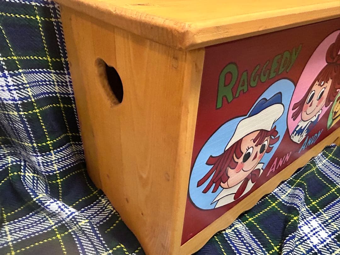 カントリー家具ハンドメイドベンチチェストラガディ＆アンディ　トールペイント