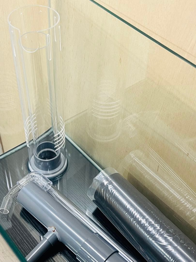 600×300×360オールガラスオーバーフロー水槽　クリア/ホワイト