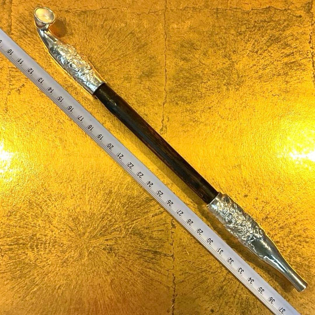 平家物語　武者図　松流軒政輝　銀刻印　煙管　キセル