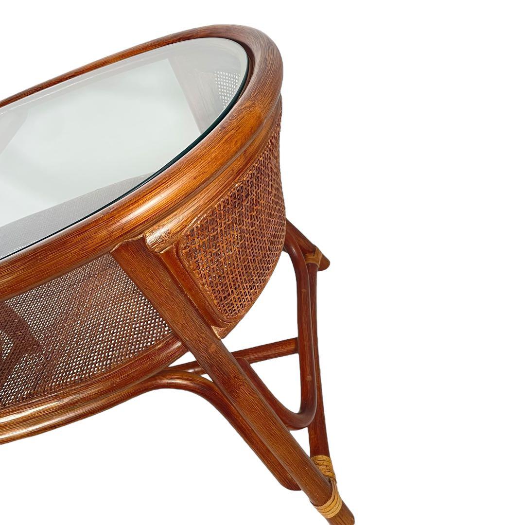 HR426 【レアデザイン】籐　ラタン　サイドテーブル　センターテーブル