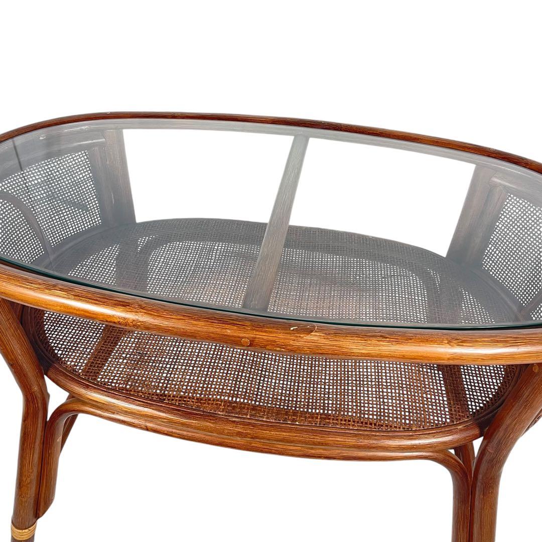 HR426 【レアデザイン】籐　ラタン　サイドテーブル　センターテーブル