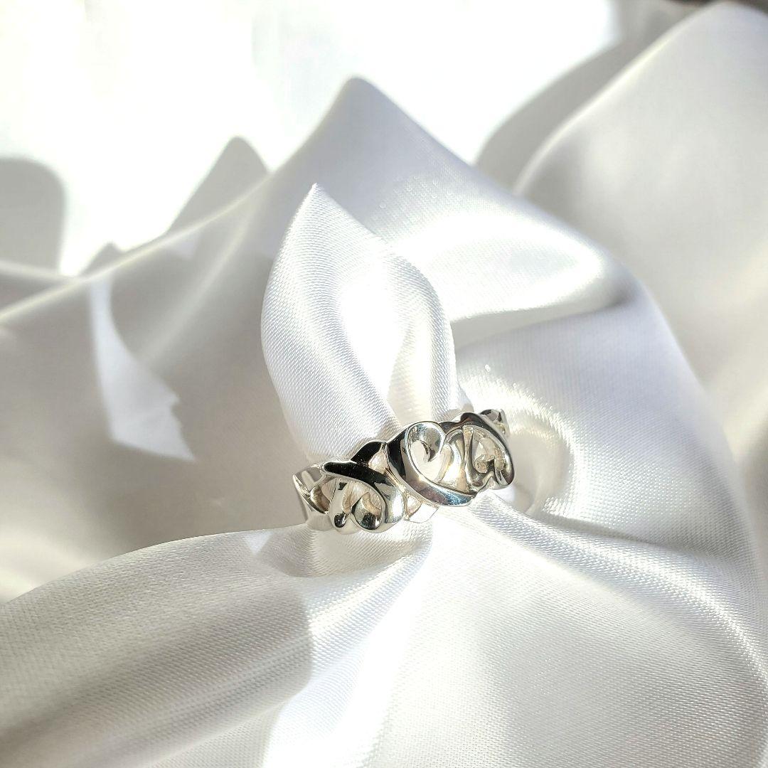 【17号☆美品】ティファニー トリプルラビングハートリング a023